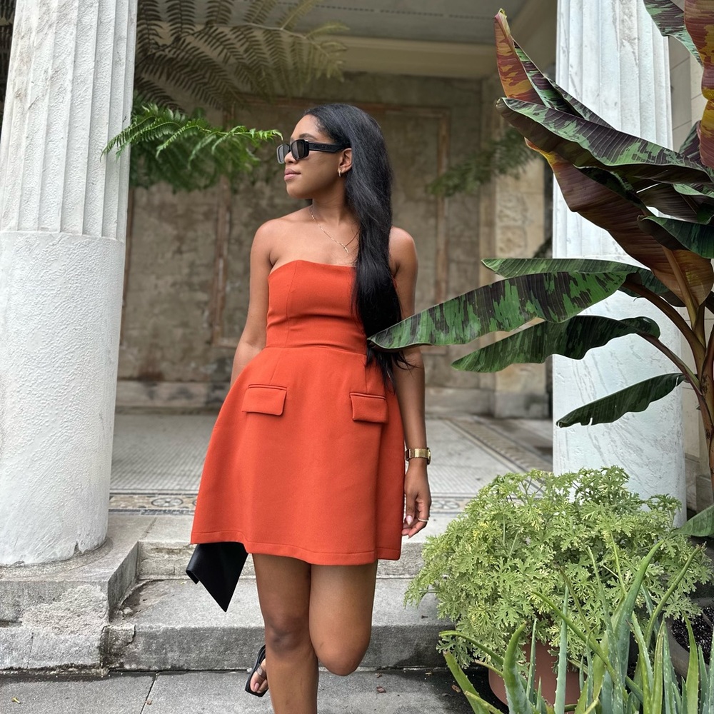 The Ultimate Muse Strapless Dress | Rust